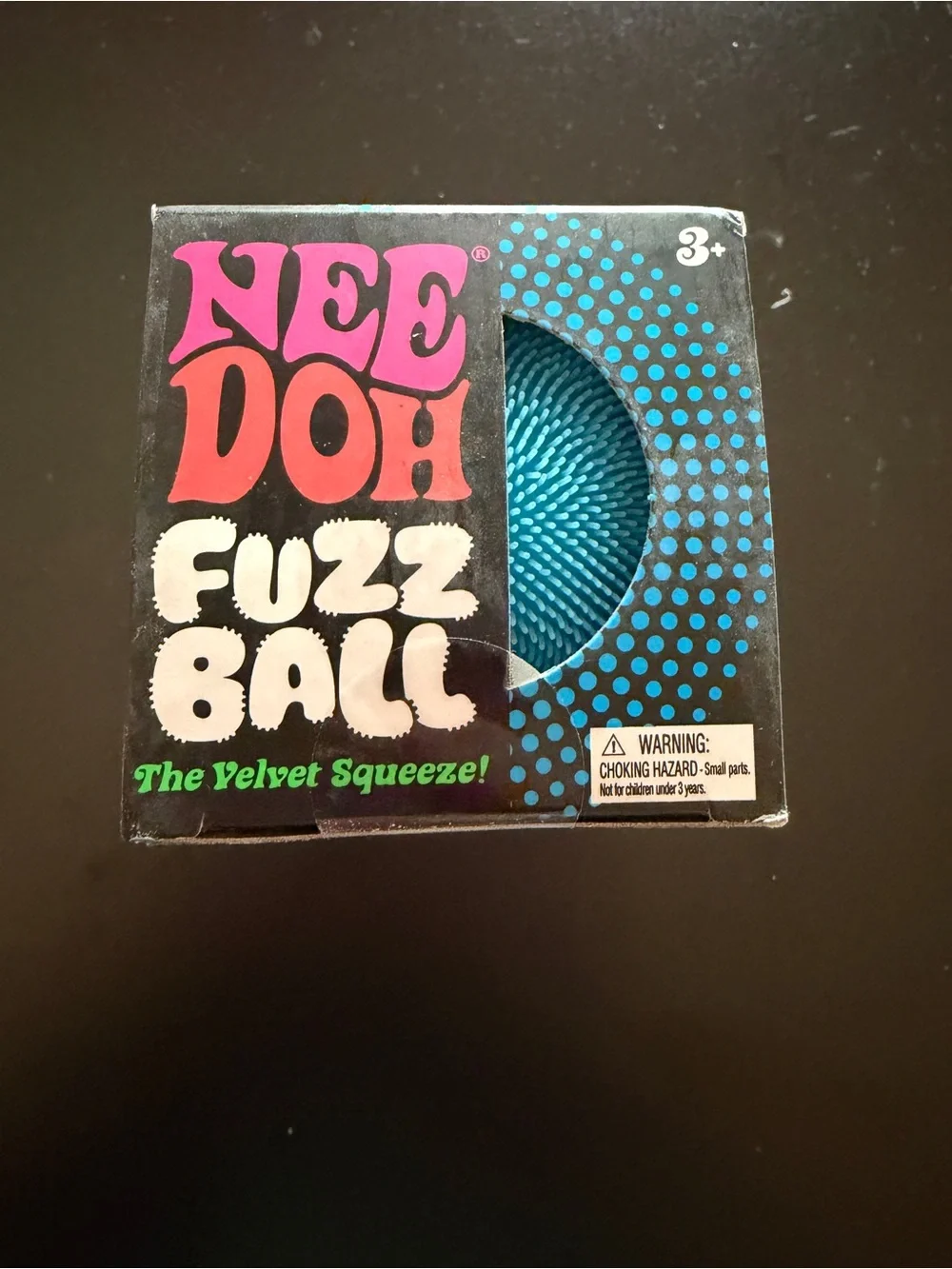 New Nee Doh Fuzz Ball Velvet Squeeze 3+ Blue Toy Squishy Needoh Schylling